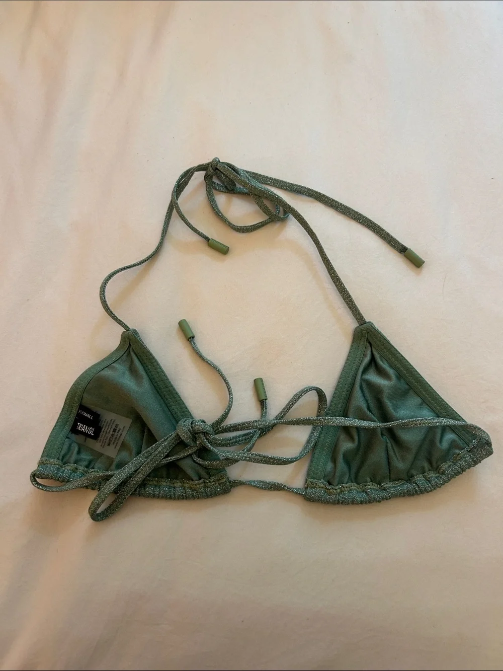 triangl swimwear Metallic Sage Triangle Bikini Top